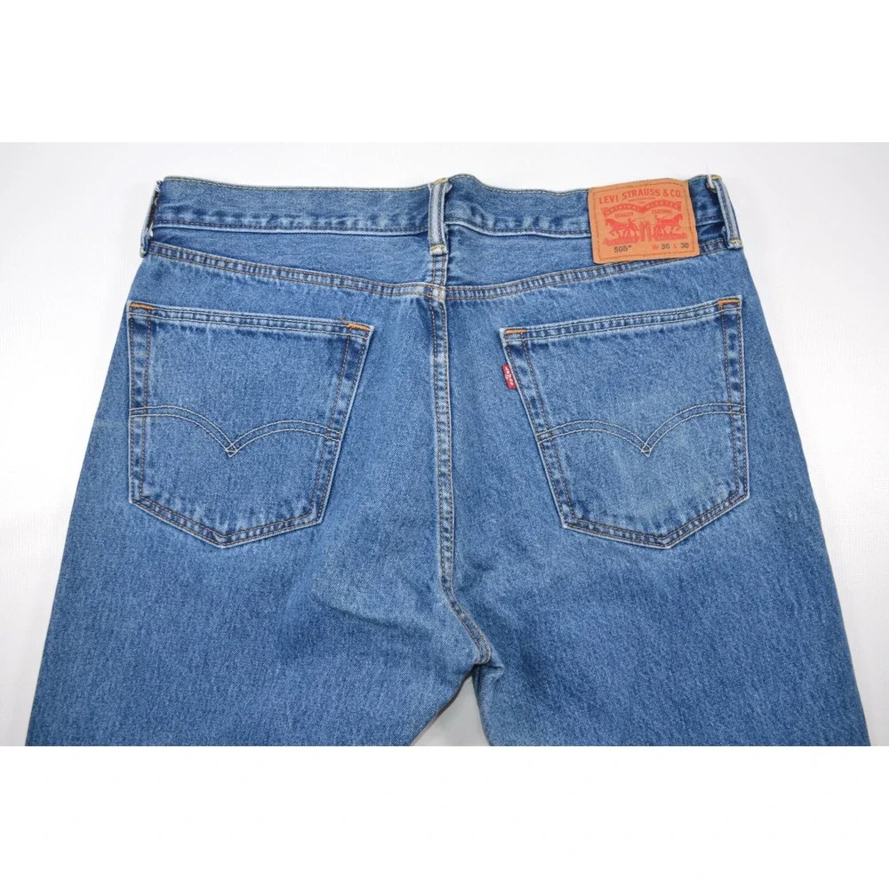 Levi Strauss Levi's 505 Denim Blue Jeans Men's 36‎ x30 Inseam 29.5
